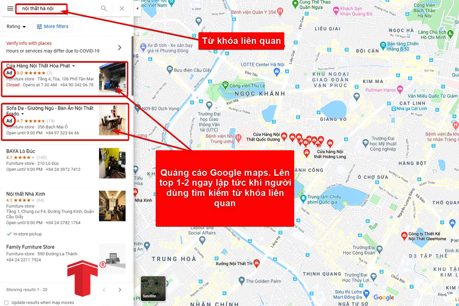 Thống trị kết quả tìm kiếm bằng cách chạy quảng cáo Google maps thu hút được nhiều khách