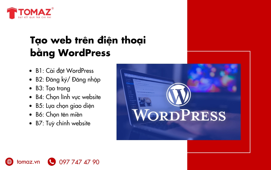 Cách tạo web trên điện thoại bằng WordPress