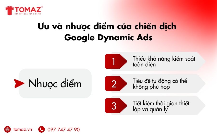 Nhược điểm của chiến dịch quảng cáo Google Dynamic Ads