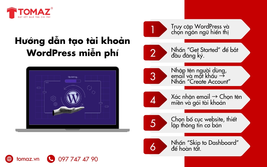 Hướng dẫn tạo tài khoản để làm web miễn phí với WordPress