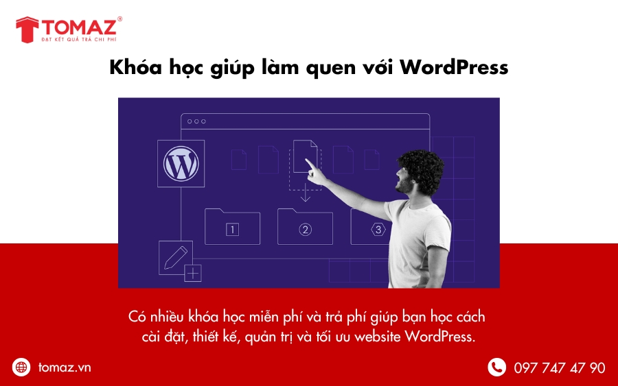 Hiện nay có nhiều khóa học giúp người mới làm quen với WordPress