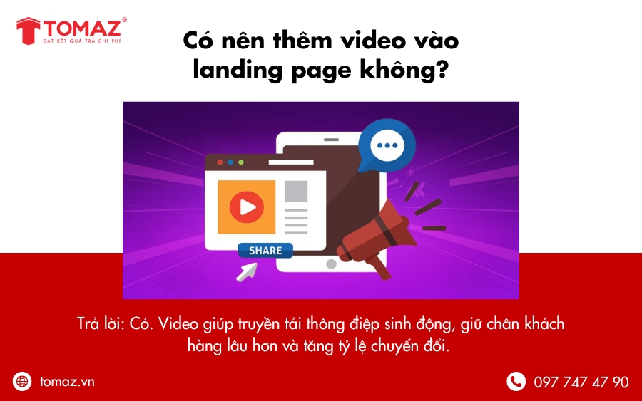 Nên thêm video vào website landing page để truyền tải thông điệp sinh động, giữ chân khách hàng lâu hơn