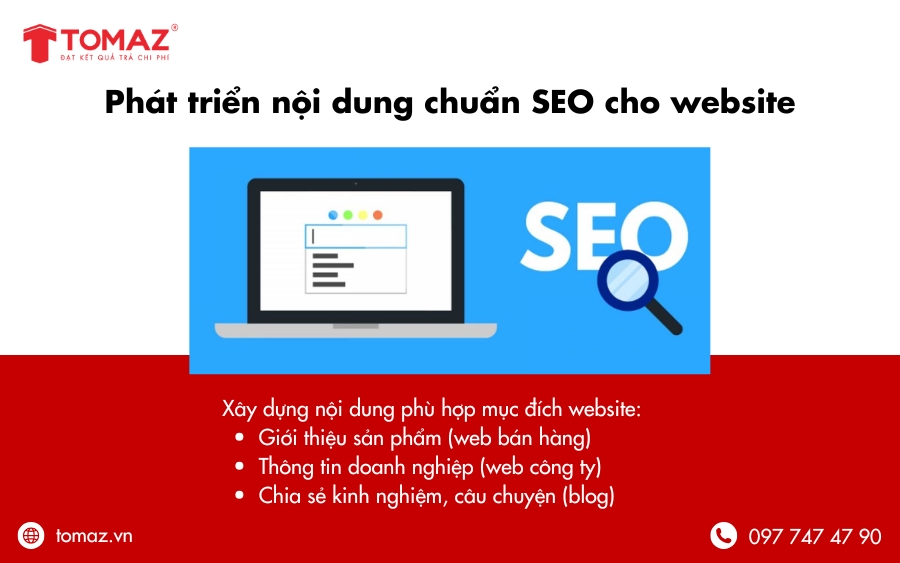 Phát triển nội dung và hình ảnh chuẩn SEO cho website