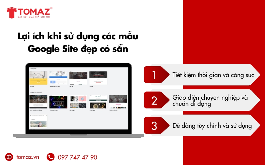 Lợi ích khi sử dụng các mẫu Google Site đẹp có sẵn