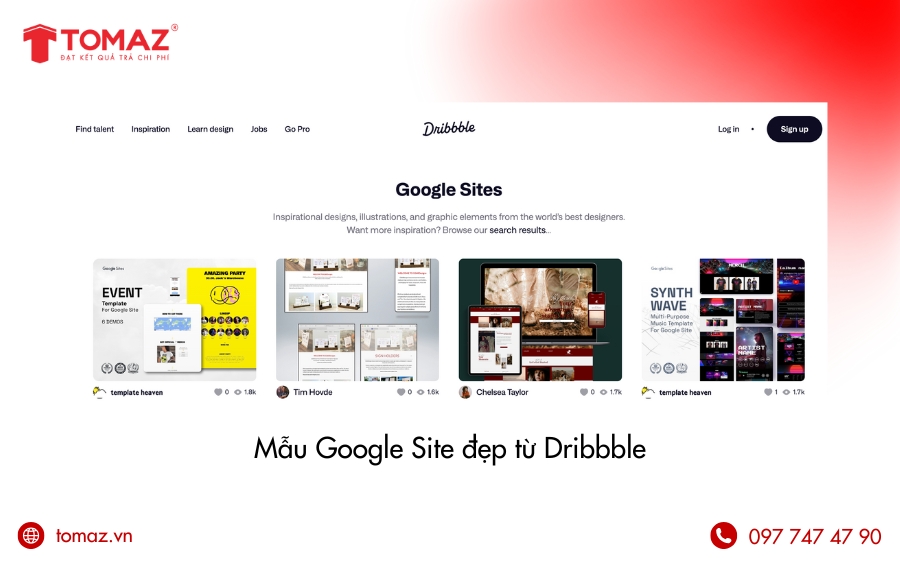 Mẫu Google Site đẹp từ Dribbble