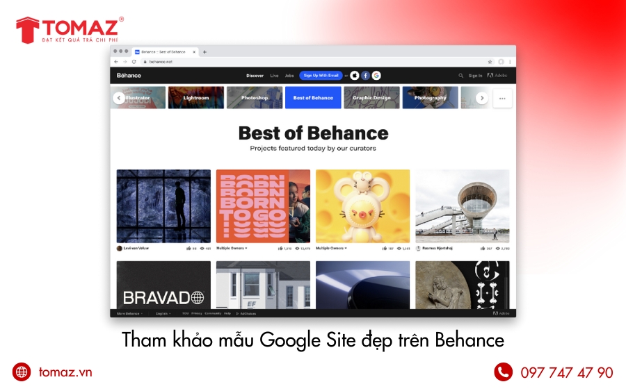 Mẫu Google Site đẹp trên Behance