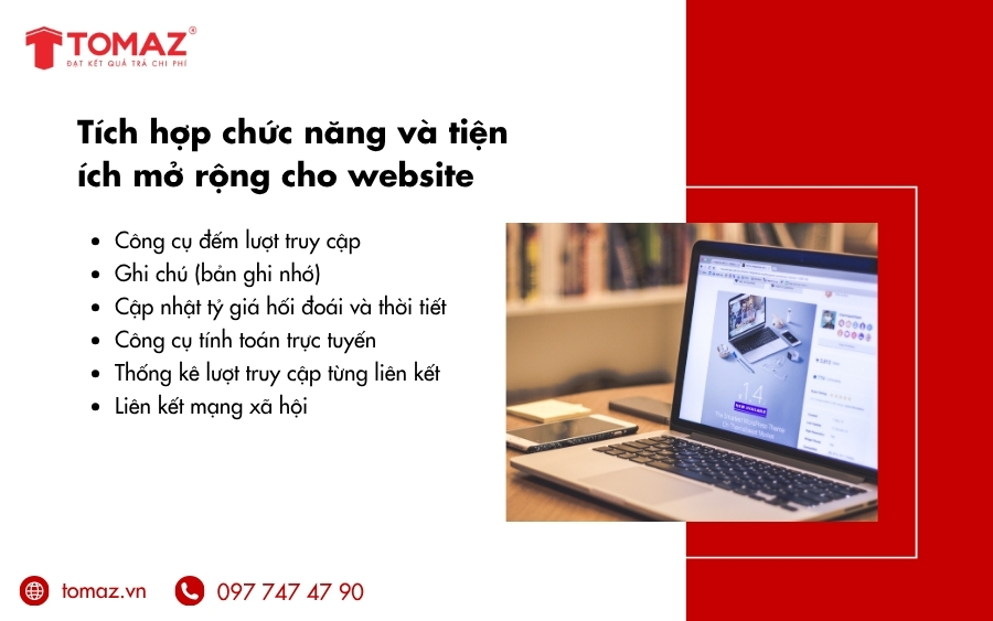 Thiết kế web Đà Nẵng tích hợp các chức năng và tiện ích mở rộng