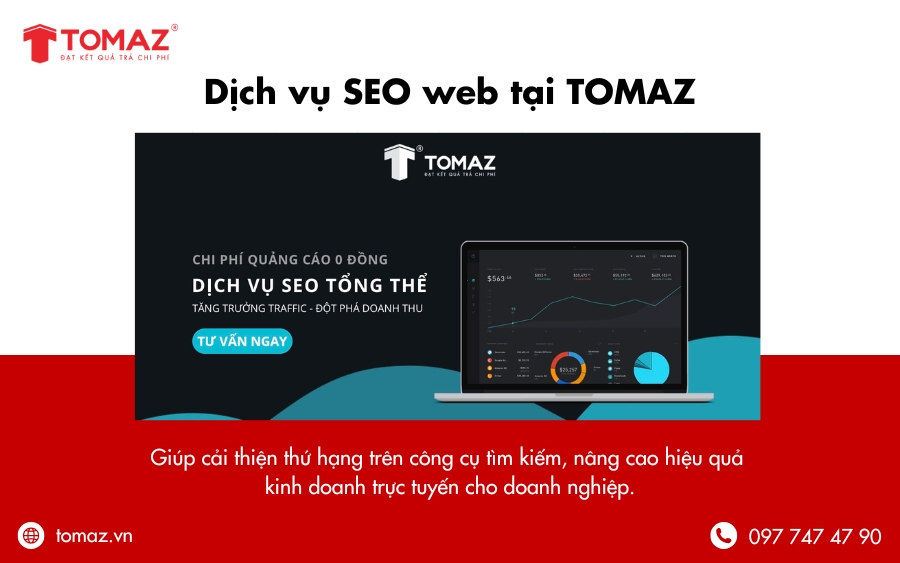Cải thiện thứ hạng trên công cụ tìm kiếm với dịch vụ SEO web tại TOMAZ
