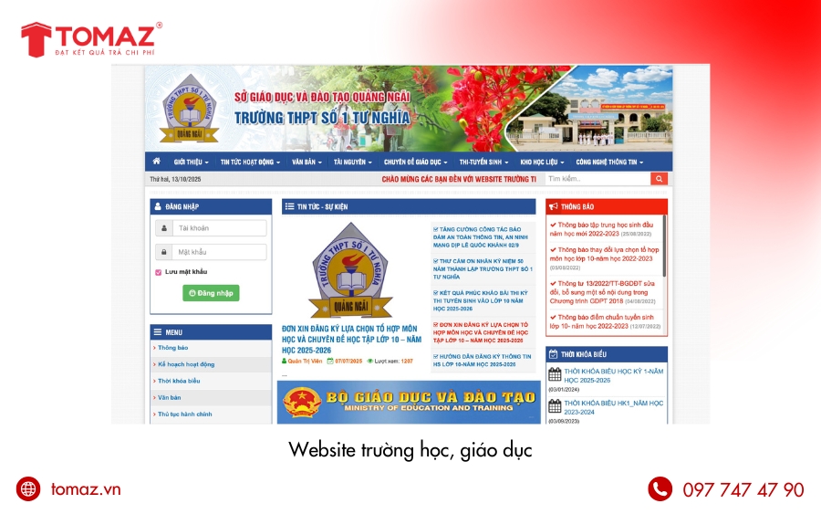 Website trường học, giáo dục