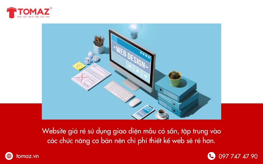 Website giá rẻ sử dụng giao diện mẫu có sẵn, tập trung vào các chức năng cơ bản