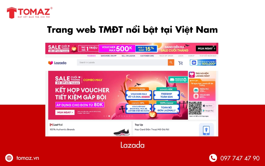 Trang web thương mại điện tử nổi bật tại Việt Nam - Lazada