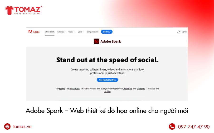 Web thiết kế đồ hoạ - Adobe Spark