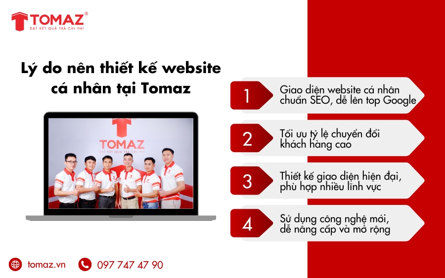 Lý do nên thiết kế website cá nhân nổi tiếng tại Tomaz
