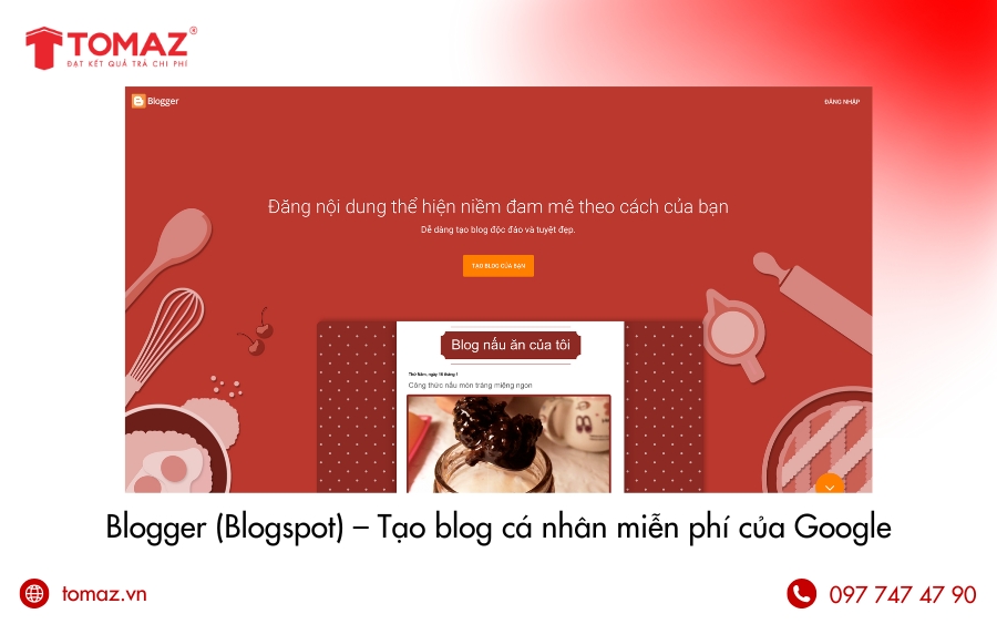 Nền tảng tạo website cá nhân nổi tiếng - Blogger