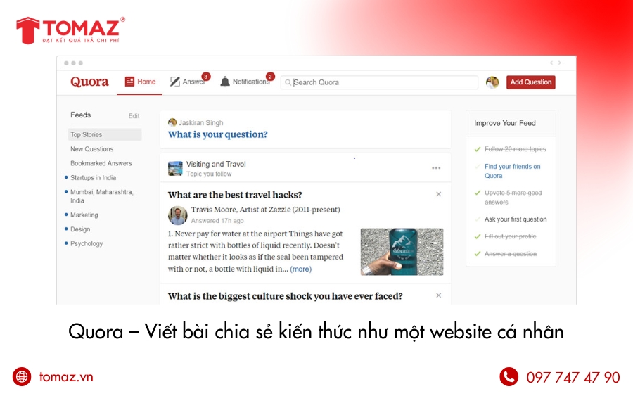 Nền tảng tạo website cá nhân nổi tiếng - Quora