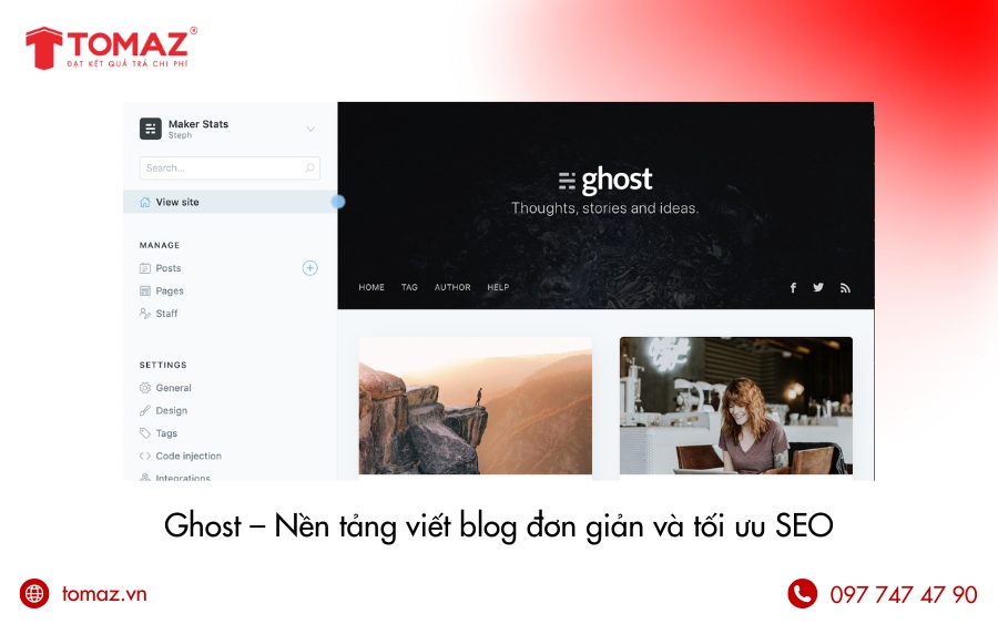 Nền tảng tạo website cá nhân nổi tiếng - ​​Ghost