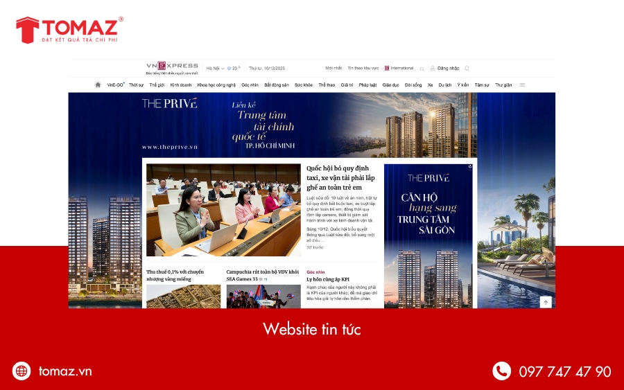 Phân loại các loại website theo chức năng - Website tin tức