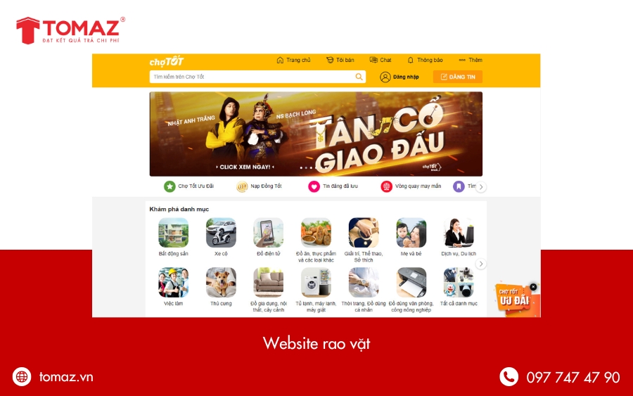 Phân loại các loại website theo chức năng - Website rao vặt