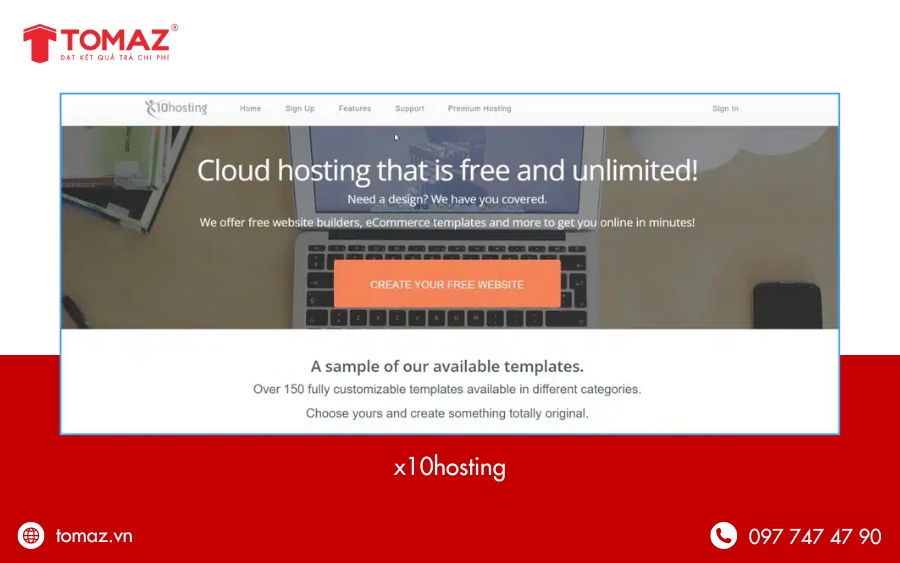 x10hosting – Hosting không giới hạn và miễn phí