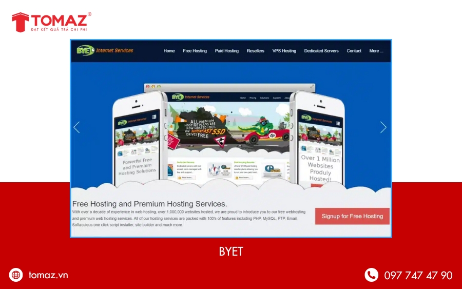BYET – Hosting miễn phí ổn định