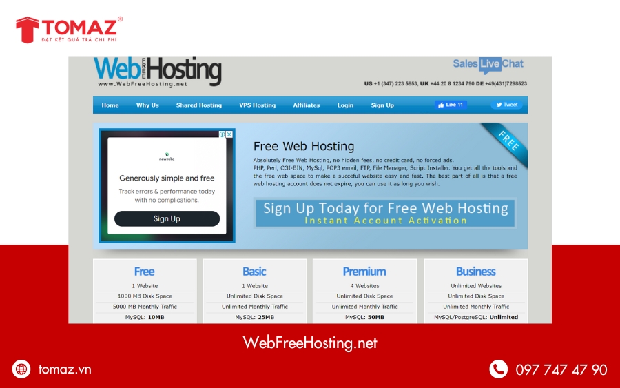Webfreehosting – Nền tảng free website hosting đáng tin cậy