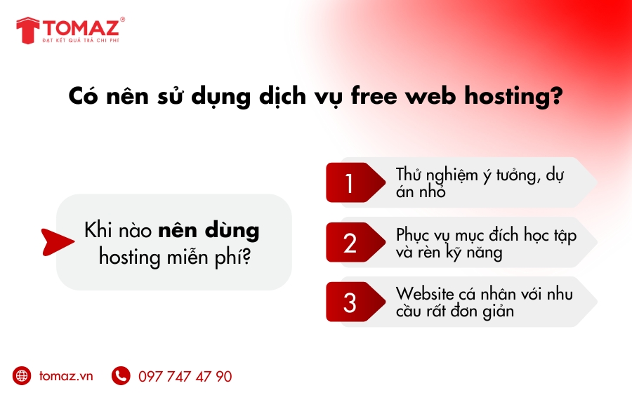 Khi nào nên dùng free website hosting?