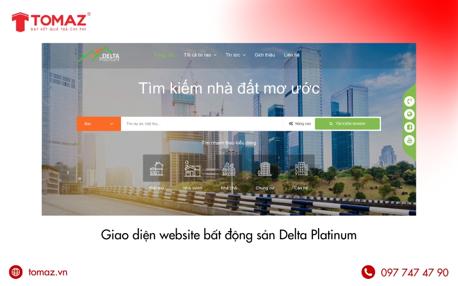 Giao Diện Website Bất Động Sản Delta Platinum