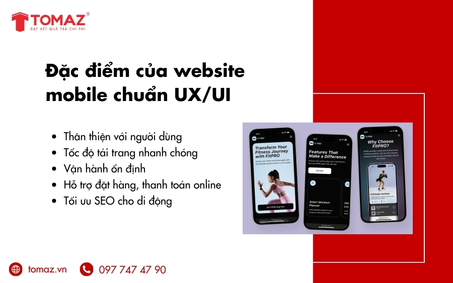 Những đặc điểm nổi bật của website mobile chuẩn UX/UI