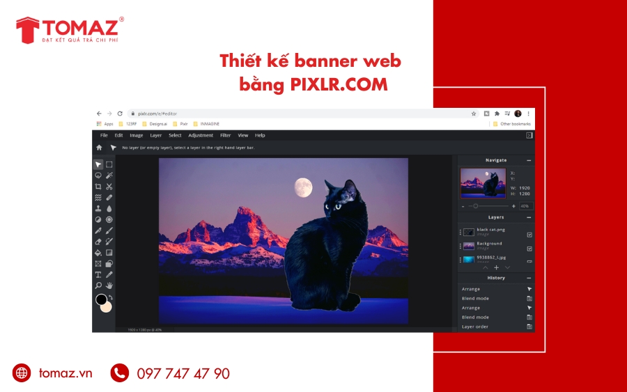 Thiết kế banner web bằng PIXLR.COM