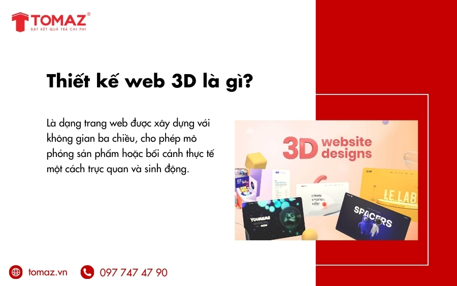 Thiết kế web 3D là trang web được xây dựng với không gian ba chiều