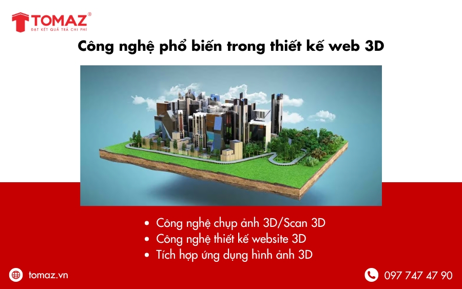 Các công nghệ phổ biến trong thiết kế web 3D hiện nay