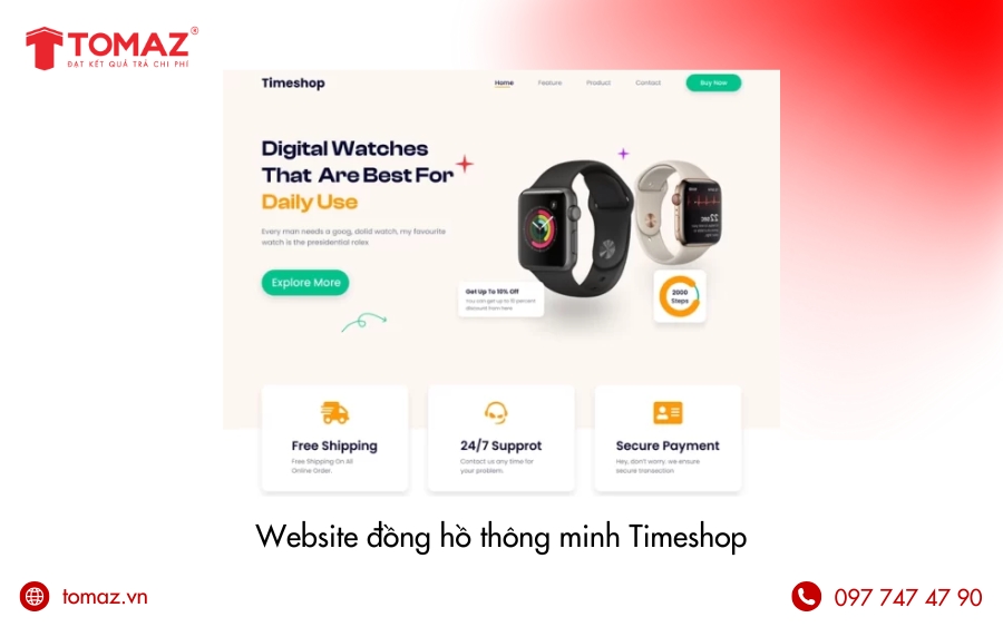 Mẫu thiết kế website bán đồng hồ