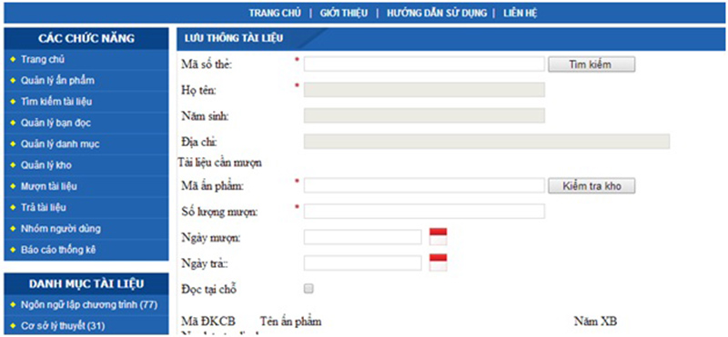 Mẫu website quản lý thư viện đẹp và hiện đại
