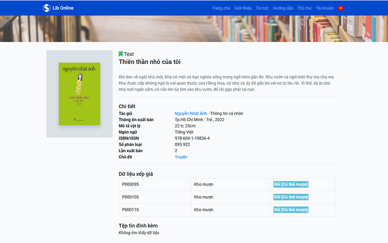 Mẫu website quản lý thư viện đẹp và hiện đại