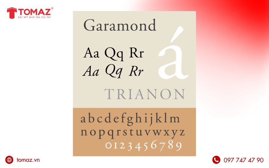 Các font chữ tiếng Việt đẹp dùng cho website - Garamond