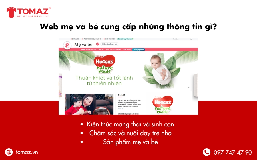 Web mẹ và bé cung cấp kiến thức mang thai và sinh con, chăm sóc nuôi dạy trẻ nhỏ