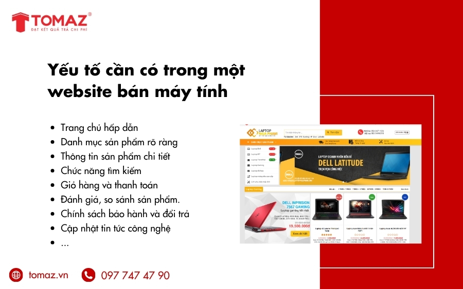 Những yếu tố không thể thiếu trong một website bán máy tính chuyên nghiệp