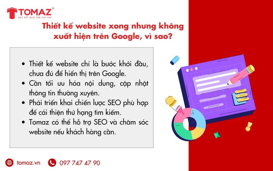 Tomaz hỗ trợ SEO và chăm sóc website nếu khách hàng có nhu cầu