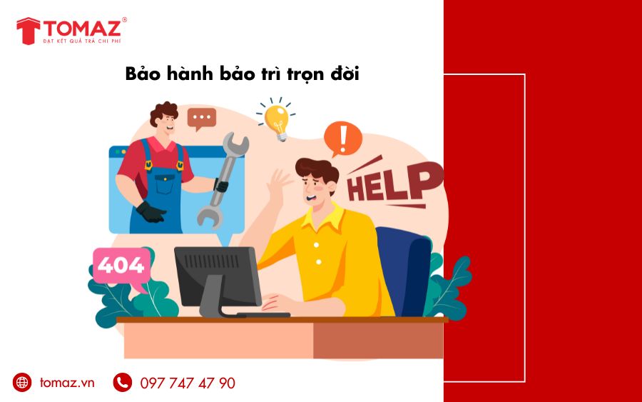 Tomaz cung cấp dịch vụ bảo trì trọn đời cho các thiet ke web hoa tuoi 