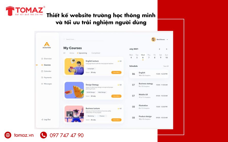 Cấu trúc thiết kế website giáo dục cần được thiết kế thông minh và tối ưu hóa trải nghiệm cho từng nhóm người dùng