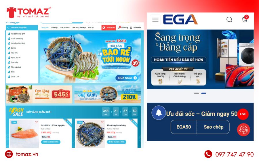 Một số mẫu web bán hàng mới nhất