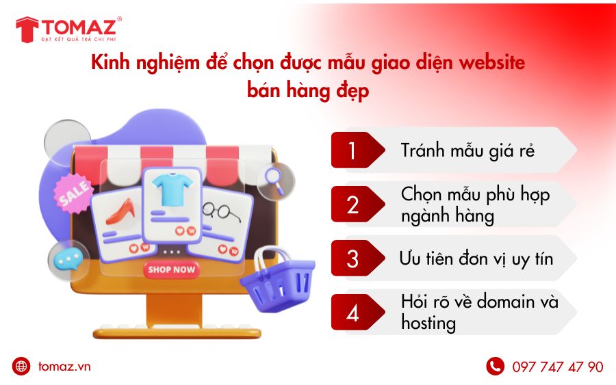 Chọn mẫu web bán hàng đúng cách – tránh rủi ro, tối ưu hiệu quả với kinh nghiệm từ TOMAZ