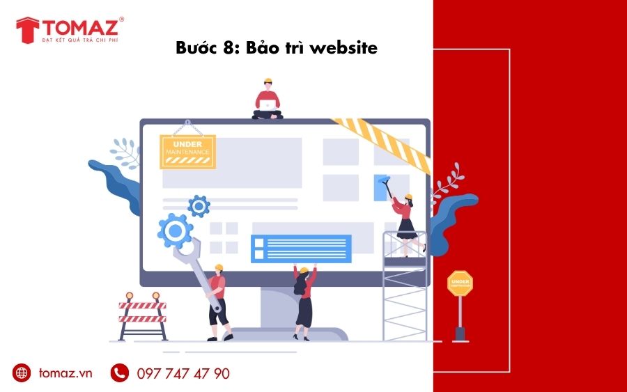 Tomaz cung cấp chính sách bảo hành, bảo trì và hỗ trợ kỹ thuật nhanh, đảm bảo website hoạt động ổn định và an toàn