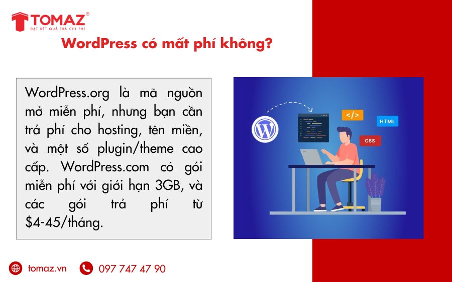 WordPress – giải pháp linh hoạt với chi phí tối ưu, phù hợp mọi nhu cầu từ miễn phí đến nâng cao