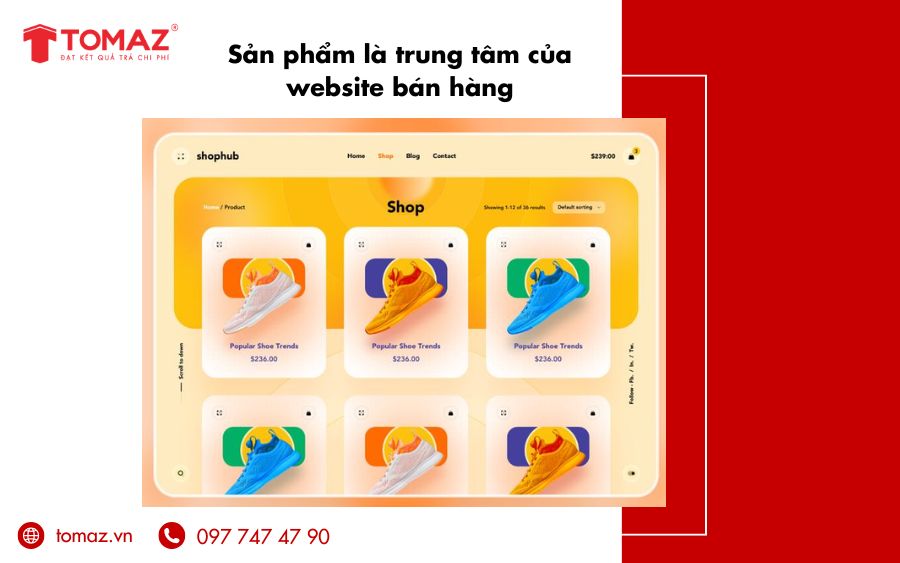 Hình ảnh sản phẩm chính là yếu tố thu hút khách hàng đầu tiên khi truy cập website