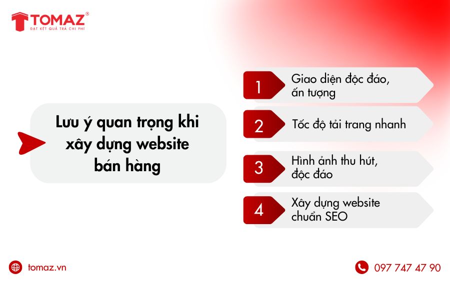 Một vài lưu ý quan trọng khi xây dựng website bán hàng