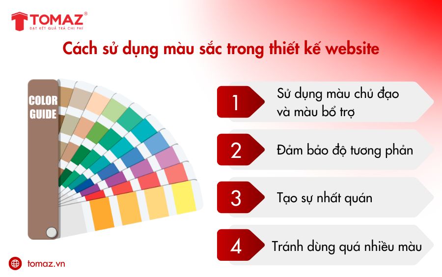 Nắm bắt quy tắc để sử dụng màu sắc hợp lý trong thiết kế website