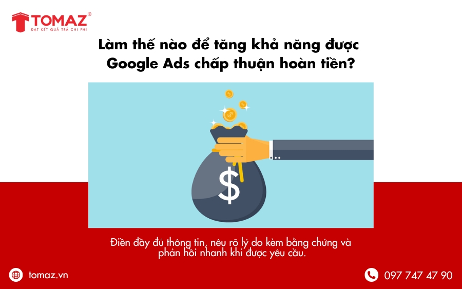 Cách tăng khả năng được Google Ads chấp nhận hoàn tiền