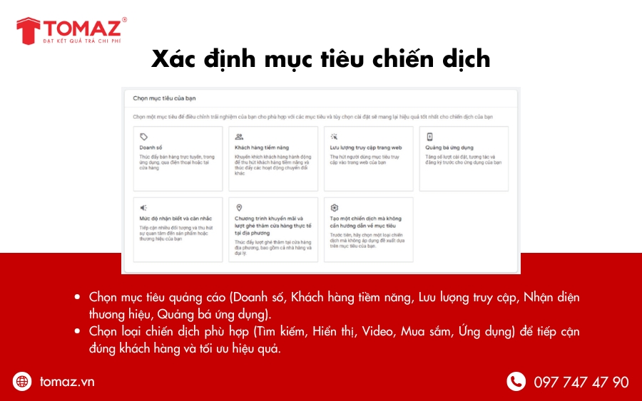 Cách tạo chiến dịch Google AdWords - Xác định mục tiêu chiến dịch