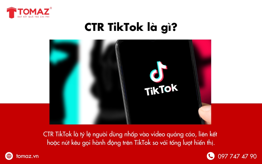 CTR TikTok là tỷ lệ người dùng nhấp vào video quảng cáo hoặc nút kêu gọi hành động trên TikTok so với tổng lượt hiển thị